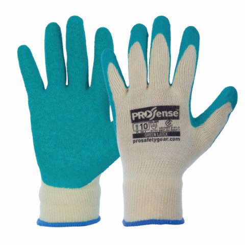 PRO GLOVE POLY/COTTON KNITTED LATEX DIPPED PALM & FINGERS LARGE